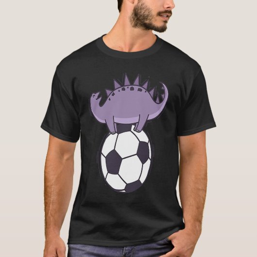 Dino loves Soccer Dinosaur Reptile Tシャツ (正面)