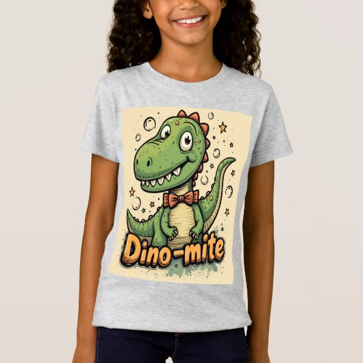 Dino Mate Tシャツfor Girls -おもしろいと可愛い Tシャツ (正面)