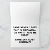 Dino May誕生日、かわいいステゴサウルスの子供の漫画 カード (内部)