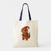 Dino mit Rucksack – Schulstart Tote Bag トートバッグ (裏面)