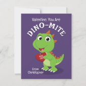 Dino-Mite恐竜の教室バレンタイン ノートカード (正面)
