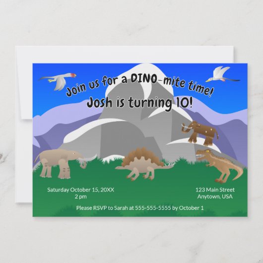 DINO-Mite誕生日 招待状 (正面)