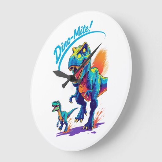 Dino-Mite ラージ壁時計 (傾斜)