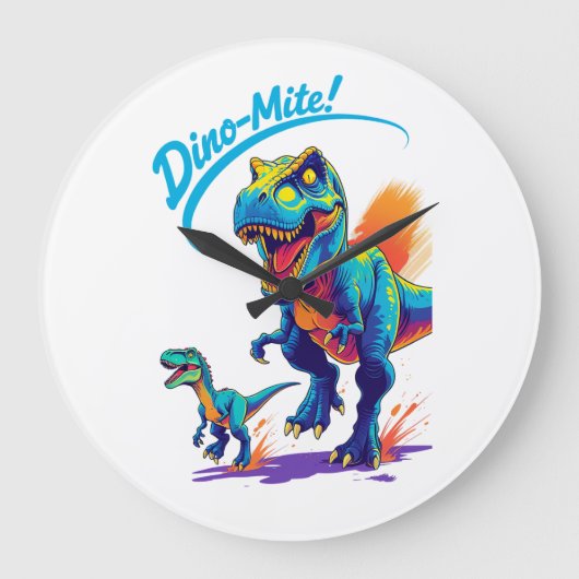 Dino-Mite ラージ壁時計 (正面)