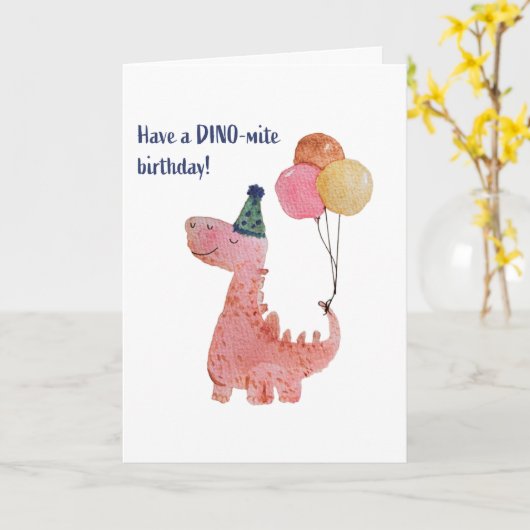 DINO-mite birthday! カード (黄色い花)