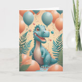Dino-Mite Birthday Roar in Cool Mint カード (正面)