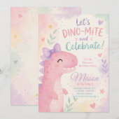Dino-Mite Celebrate Dinosaur Invitation Editable 招待状 (正面/裏面)