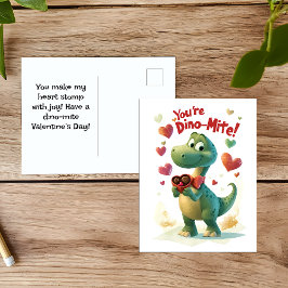 Dino-mite Child's Valentine's Dayカード シーズンポストカード