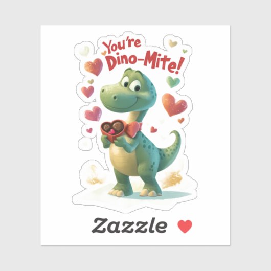 Dino-mite Child's Valentine's Dayカード シール (シート)