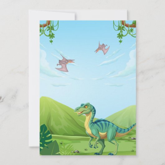 Dino-Mite Dinosaur Birthday Party 招待状 (裏面)