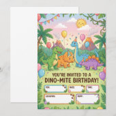 Dino-Mite Kids Birthday Party Invitation 招待状 (正面/裏面)