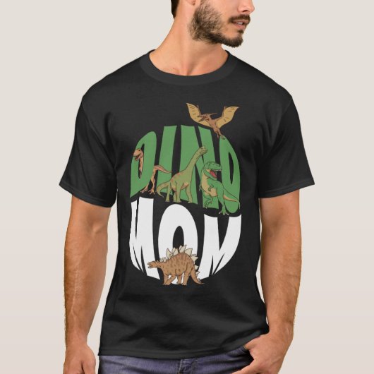 Dino Mom恐竜の古生物学者の母親 Tシャツ (正面)