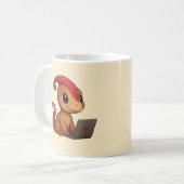 Dino Mug – Dino Kammli am Laptop コーヒーマグカップ (正面左)