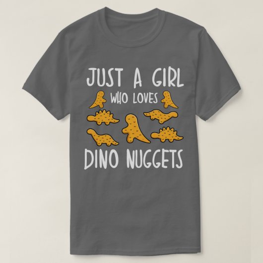 Dino Nuggets Merch Chicken Nを愛する女の子 Tシャツ (デザイン正面)