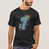 Dino on Vacation with Cocktail Dinosaur Tシャツ (正面)
