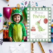 Dino Party | Cute Dinosaur Three-Rex Birthday 招待状