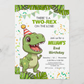Dino Party Second Birthday Invitation 招待状 (正面/裏面)