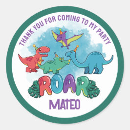 Dino Party Sticker ラウンドシール