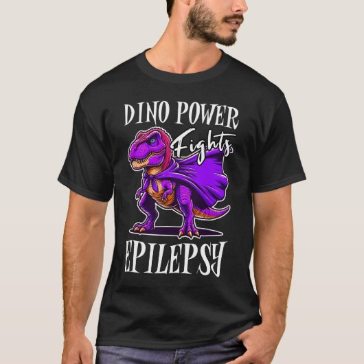 Dino Power Fights Epilepsy Awareness Tシャツ (正面)