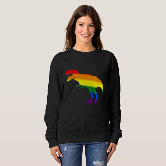 Dino Pride Rainbow Flag  LBGT Pride Month スウェットシャツ (正面フル)