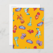 Dino Ranchパターン(黄色) ポストカード (正面/裏面)