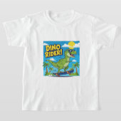 "Dino Rider – Skate into Adventure!" Tシャツ (レイダウン)