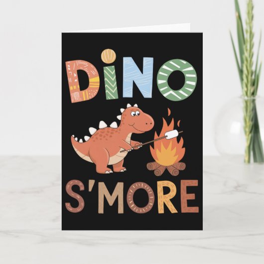 Dino S'more Dinosaur Trex Camping Smores Kawaii S' カード (正面)