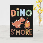 Dino S'more Dinosaur Trex Camping Smores Kawaii S' カード (黄色い花)