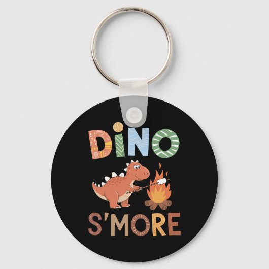 Dino S'more Dinosaur Trex Camping Smores Kawaii S' キーホルダー (正面)