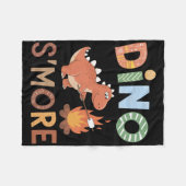 Dino S'more Dinosaur Trex Camping Smores Kawaii S' フリースブランケット (正面(横))