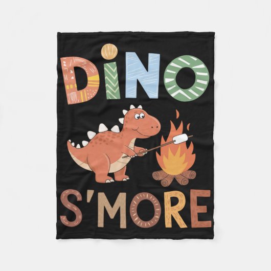 Dino S'more Dinosaur Trex Camping Smores Kawaii S' フリースブランケット (正面)