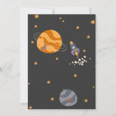 Dino Space Birthday Invitation for Boys Editable 招待状 (裏面)