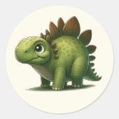 Dino Stegosaurus - Dino Kammli Friends ラウンドシール (正面)