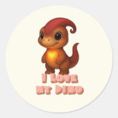 Dino Sticker Sheet – Dino Kammli Love Edition ラウンドシール (正面)