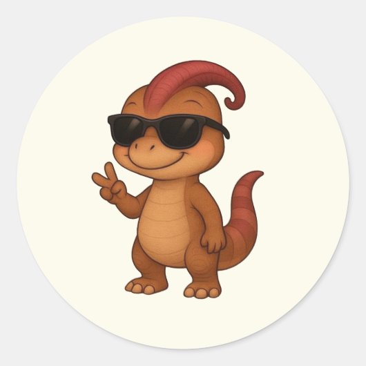 Dino Sticker Sheet – Kammli Cool Edition ラウンドシール (正面)
