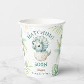 Dino Triceratops Boy Dinosauds Baby Shower 紙コップ (正面)