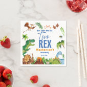 Dino Two rex 2nd boy Dinosaur birthday party スタンダードカクテルナプキン (インサイチュ)