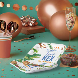 Dino Two rex 2nd boy Dinosaur birthday party ペーパープレート