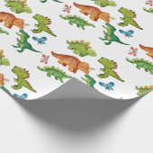 Dino Two rex 2nd boy Dinosaur birthday party ラッピングペーパー (角)