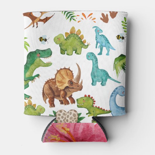 Dino Two rex 2nd boy Dinosaur birthday party 缶クーラー (正面)