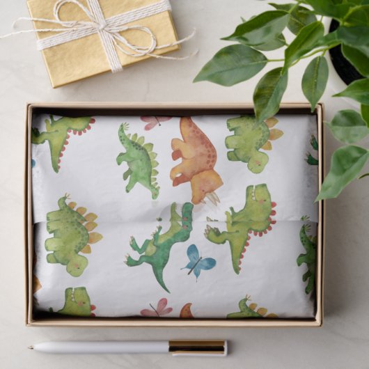 Dino Two rex 2nd boy Dinosaur birthday party 薄葉紙 (ギフト)