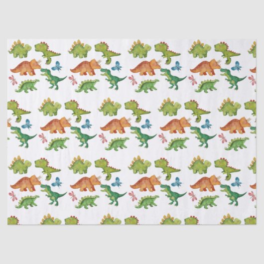 Dino Two rex 2nd boy Dinosaur birthday party 薄葉紙 (正面)