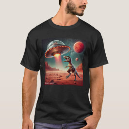Dino UFO Selfie:エイリアンの出会い(Man T-shirt) #10 Tシャツ