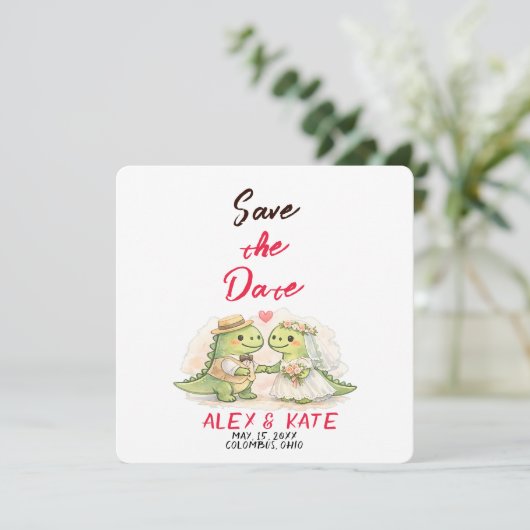 Dino Wedding Save the Date  招待状 (スタンド正面)