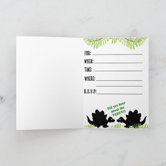 Dinobitesの誕生会Invitaitons! 招待状 (内部)