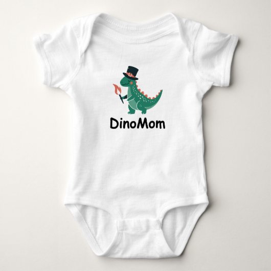 DinoMomシャツ – 最高の Mothers Day gift ベビーボディスーツ (正面)