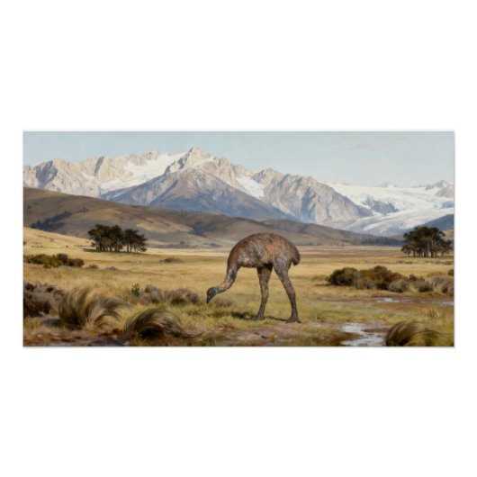 Dinornis robustus - 南島ダイナモア ポスター (正面)