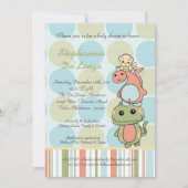 Dinosの演劇の恐竜Tのレックスのベビーシャワーの招待状 招待状 (正面)