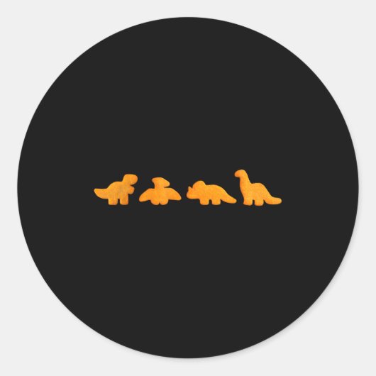 Dinos Chicken Nuggets Pattern _ Funny Realistic Di ラウンドシール (正面)