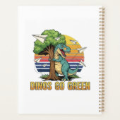 Dinos Go Green – Retro Eco Dinosaur Design プランナー手帳 (裏面)